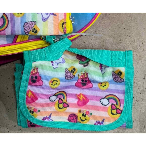 Emojination Girls Backpack Water Bottle Case Emojis School Pencil Case Wallet - Picture 4 of 7